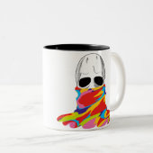 Der Schädel: Regenbogen-Tarnung Zweifarbige Tasse (VorderseiteRechts)