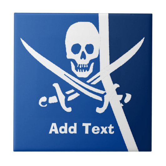 Der Schädel, Schwert Abstrakt, holländischer Look, Fliese (Vorderseite)