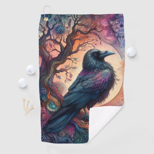 Der Schädelbaum des Lebens Mandala Pagan Golfhandtuch (Insitu)