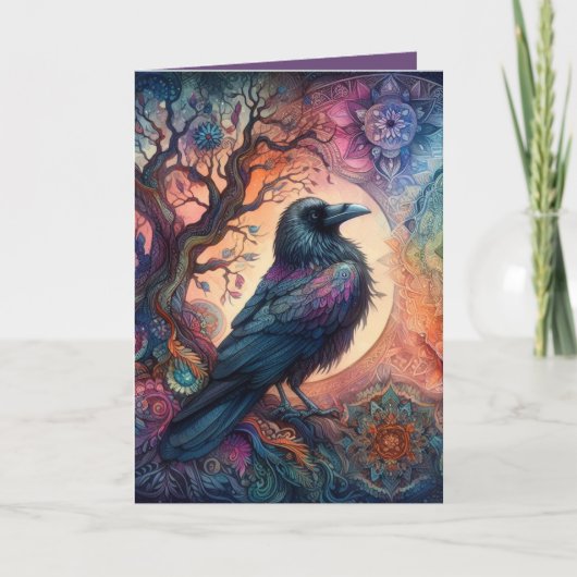 Der Schädelbaum des Lebens Mandala Pagan Karte (Vorderseite)