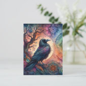 Der Schädelbaum des Lebens Mandala Pagan Postkarte (Stehend Vorderseite)