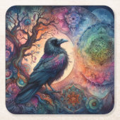 Der Schädelbaum des Lebens Mandala Pagan Rechteckiger Pappuntersetzer (Vorderseite)