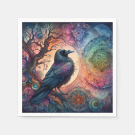 Der Schädelbaum des Lebens Mandala Pagan Serviette