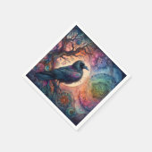 Der Schädelbaum des Lebens Mandala Pagan Serviette (Ecke)