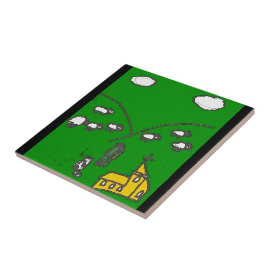 Der Schaf-Hirte Fliese (Seite)