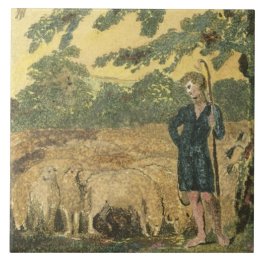 Der Schäfer, "von den Liedern von Unschuld", 1789 Fliese (Vorderseite)