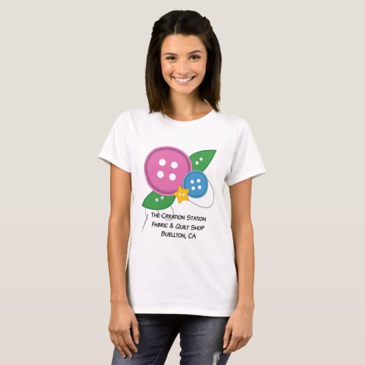 Der Schaffungs-Stations-Knopf-T - Shirt (Vorne ganz)