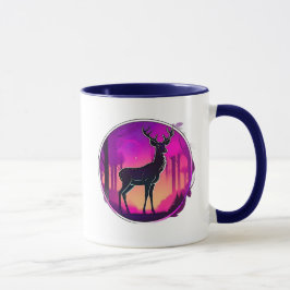 Der Schatten eines Hirschs auf gefärbtem Grund. Tasse