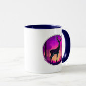 Der Schatten eines Hirschs auf gefärbtem Grund. Tasse (VorderseiteRechts)