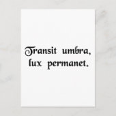 Der Schatten vergeht, das Licht bleibt. Postkarte (Vorderseite)