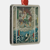 Der Schauspieler Ichikawa Ebizo V als die Gottheit Ornament Aus Metall (Rechts)