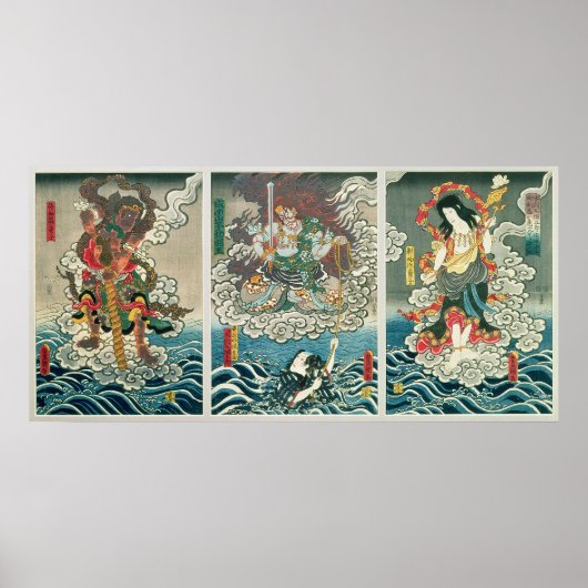 Der Schauspieler Ichikawa Ebizo V als Gottheit Fud Poster (Vorne)