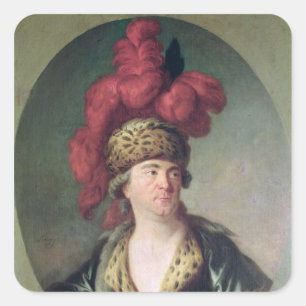 Der Schauspieler Lekain in der Rolle von Genghis Quadratischer Aufkleber