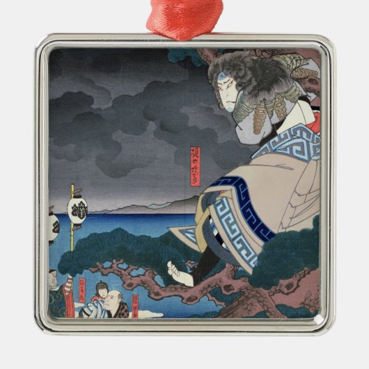 Der Schauspieler Nakamura Utaemon IV Silbernes Ornament (Vorne)