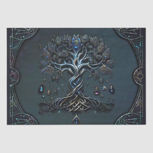 Der Schein des Baumes des Lebens die Edelsteine de Seidenpapier (Vorderseite)