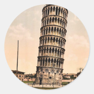 Der schiefe Turm, Pisa, Italien klassisches Photoc Runder Aufkleber