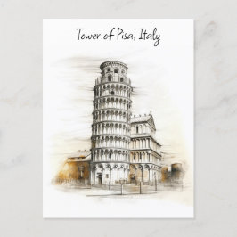 Der Schiefe Turm von Pisa, Italien Feiertagspostkarte