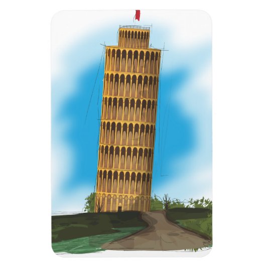 Der Schiefe Turm von Pisa, Italien Magnet (Vertikal)
