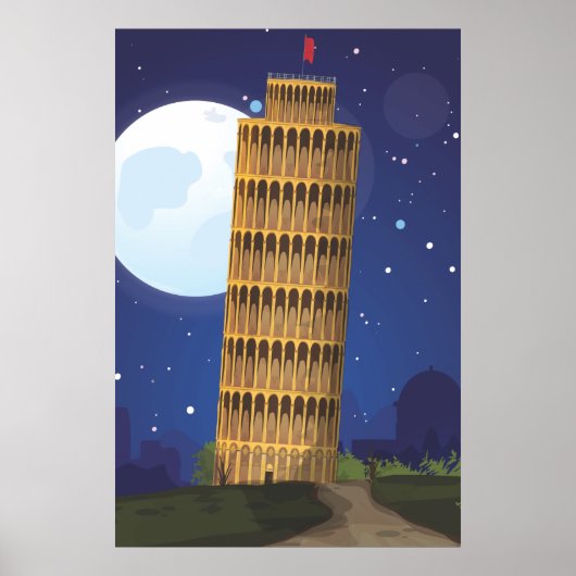Der Schiefe Turm von Pisa Poster (Vorne)