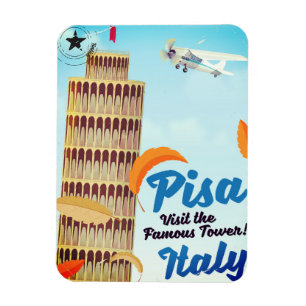 Der Schiefe Turm von Pisa Vintage Urlaubstürme dru Magnet