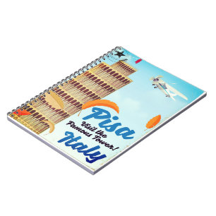 Der Schiefe Turm von Pisa Vintage Urlaubstürme dru Notizblock