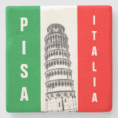 Der Schiefer Turm von Pisa und die italienische Fl Steinuntersetzer (Vorderseite)