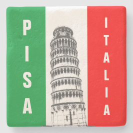 Der Schiefer Turm von Pisa und die italienische Fl Steinuntersetzer