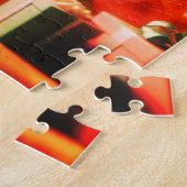 Der schimmernde Retro-Weihnachtsbaum mit groovy St Puzzle (Seite)