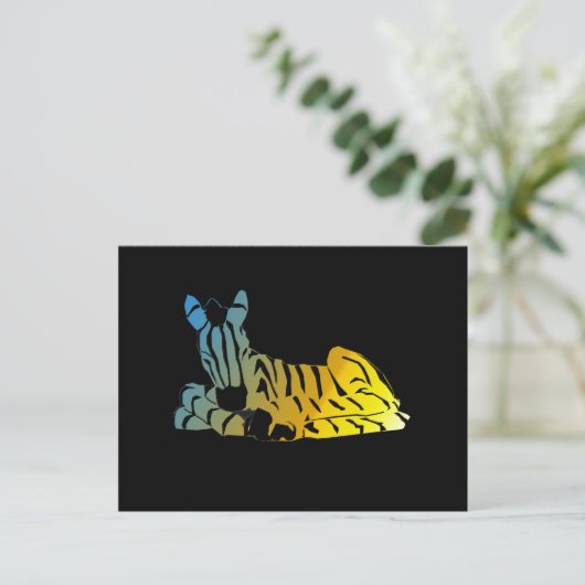 " Der schlafende Zebra " Postkarte (Stehend Vorderseite)