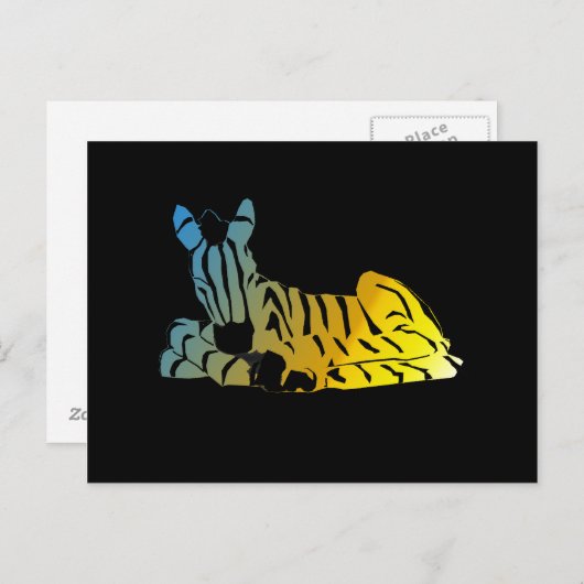 " Der schlafende Zebra " Postkarte (Vorne/Hinten)