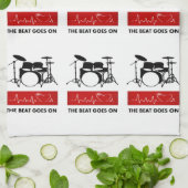 Der Schlag geht - das Herz eines Schlagzeugers Geschirrtuch (Gefaltet)