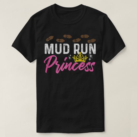Der Schlamm läuft auf einem Mudding Mudder Trail, T-Shirt (Design vorne)