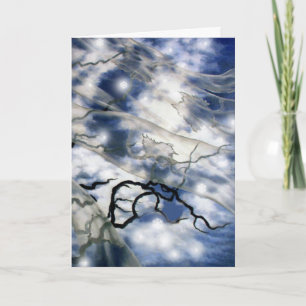 Der Schleier des Herbstes mit Schneeflocken Feiertagskarte