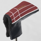 Der schlichte, dunkelrote und goldene individuelle golf headcover (3/4 Vorderseite)