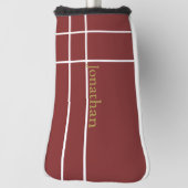 Der schlichte, dunkelrote und goldene individuelle golf headcover (Rotieren 90)