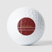 Der schlichte, dunkelrote und goldene individuelle golfball (Vorderseite)