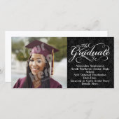 Der schlichte, elegante schwarze Abschluss Ankündigung (Vorne/Hinten)