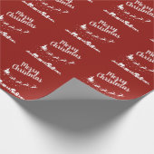 Der Schlitten des Weihnachtsmanns mit Rentieren üb Geschenkpapier (Ecke)