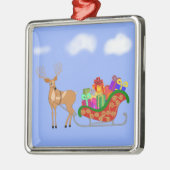 Der Schlitten des Weihnachtsmanns Ornament Aus Metall (Links)
