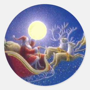 Der Schlitten des Weihnachtsmanns Runder Aufkleber