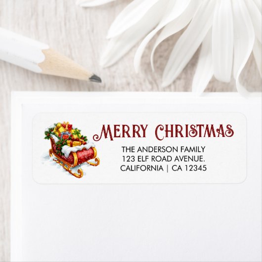 Der Schlitten des Weihnachtsmanns voller Geschenke (Insitu)