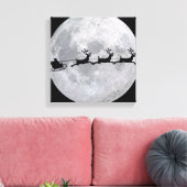 Der Schlitten des Weihnachtsmanns vor dem Mond Leinwanddruck (Insitu (Wohnzimmer))