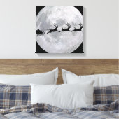Der Schlitten des Weihnachtsmanns vor dem Mond Leinwanddruck (Insitu (Schlafzimmer))