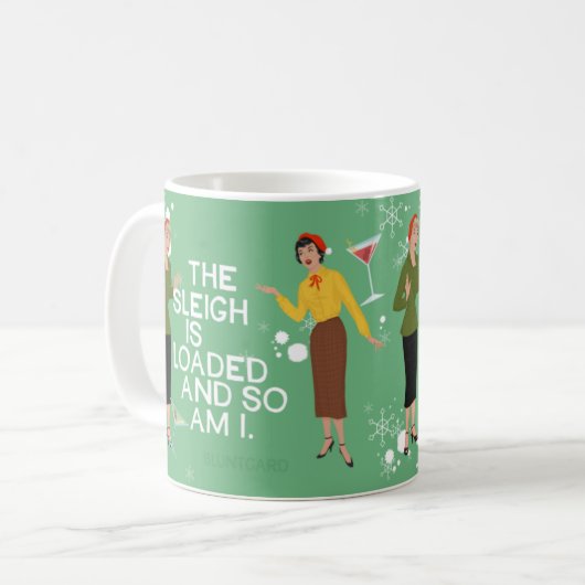 Der Schlitten ist beladen und ich auch. Kaffeetasse (Vorderseite Links)