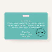 Der Schlittenfahrschein des Weihnachtsmanns für Ki Ausweis (Rückseite)