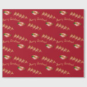 Der Schlittentext des Weihnachtsmanns auf Rot Geschenkpapier (Flach)