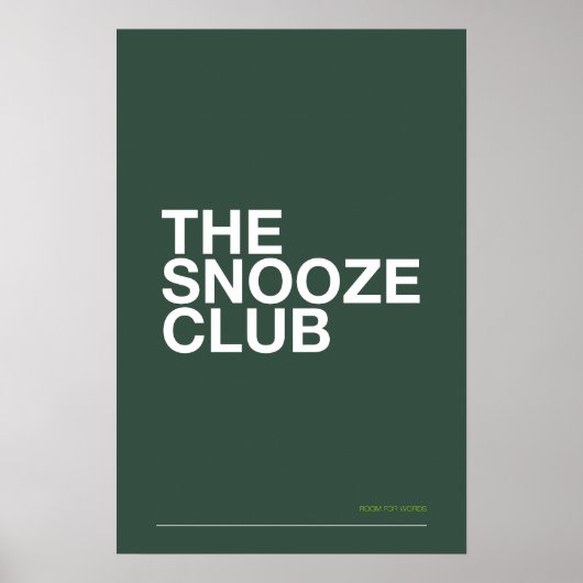 DER SCHLUMMERKLUB – Schlafzimmer-Wandkunst Poster (Vorne)