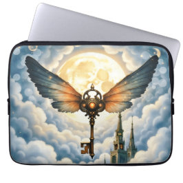 Der Schlüssel der Ewigkeit – Steampunk-Flügel  Laptopschutzhülle