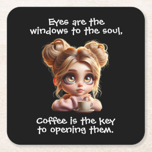 Der Schlüssel ist Kaffee Rechteckiger Pappuntersetzer