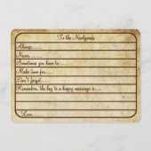 Der Schlüssel zu einer glücklichen Ehe ist... Vint Hinweiskarte (Rückseite)